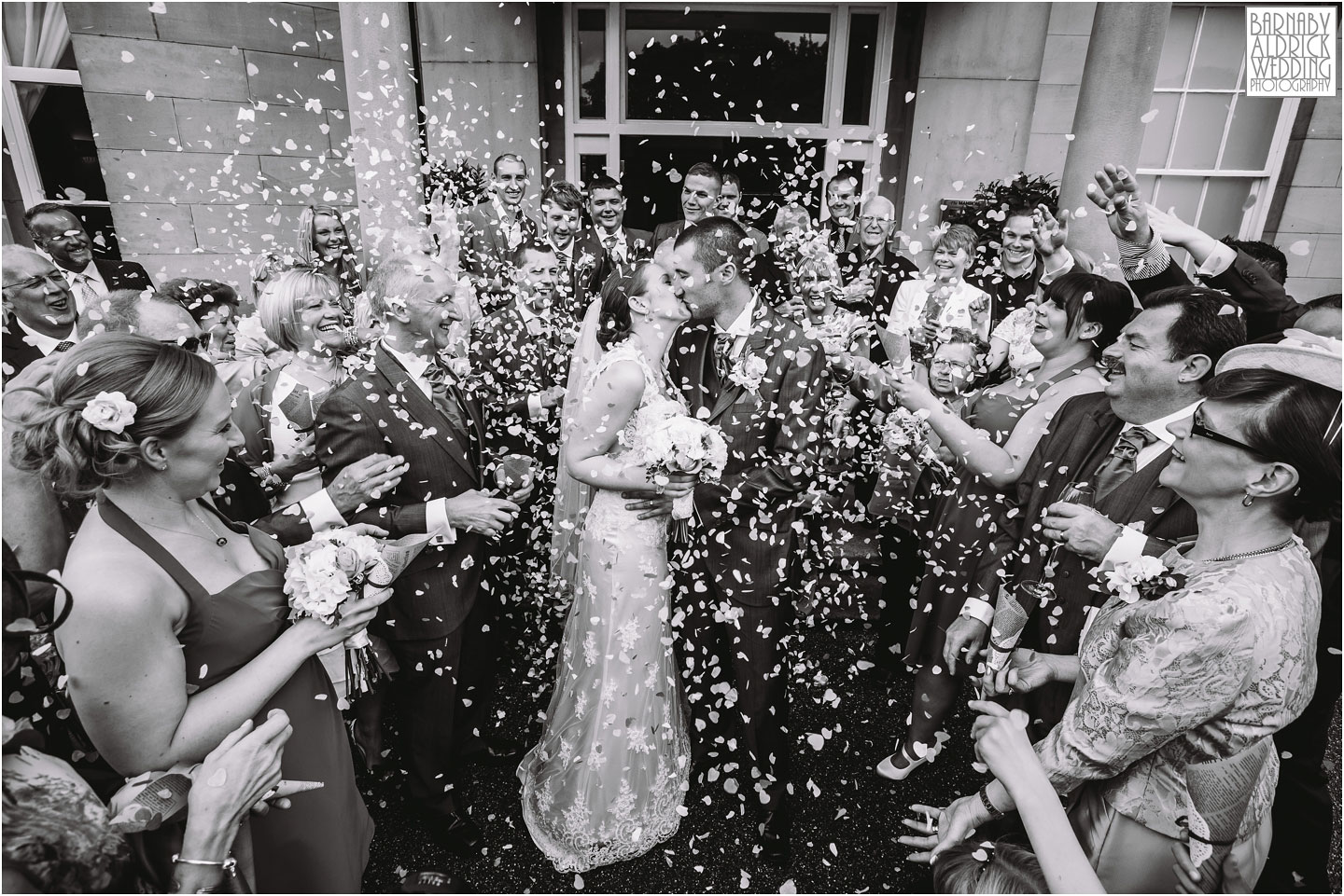 Confetti Wedding Photo at The Mansion in Roundhay Park in Leeds in West Yorkshire