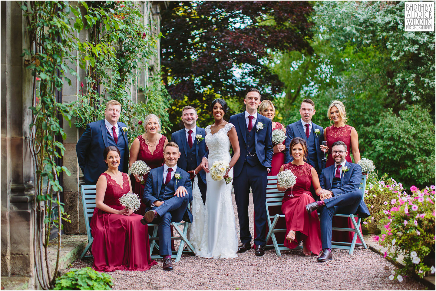 Beautiful Group wedding photo at Sandon Hall in staffordshire, Amazing Yorkshire Wedding Photos, Best Yorkshire Wedding Photos 2018