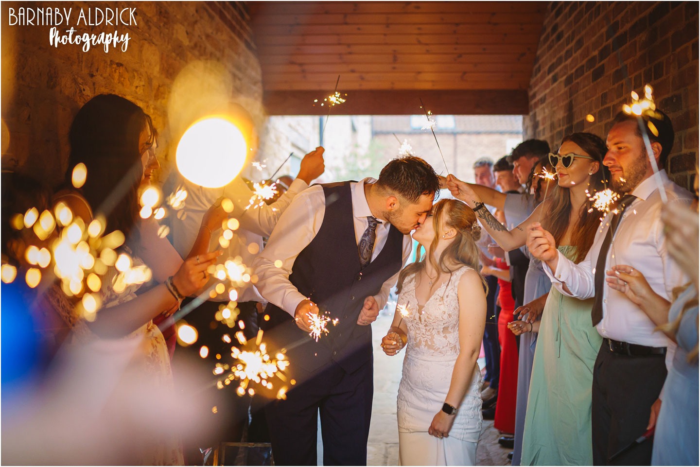 Priory Barn and Cottages sparklers wedding photographer