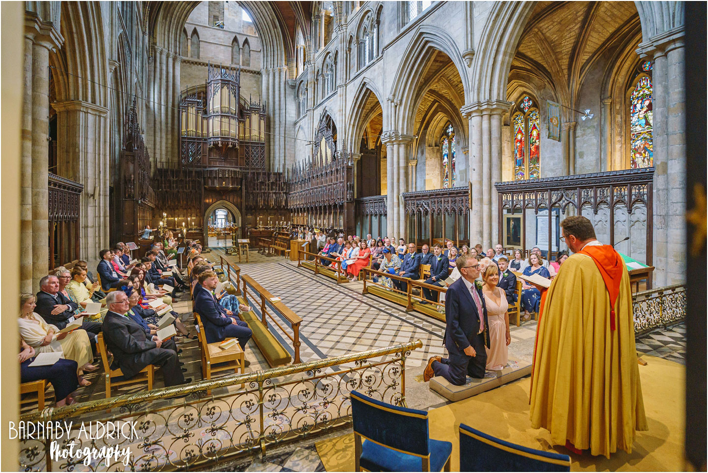 Ripon Cathedral nave wedding photography