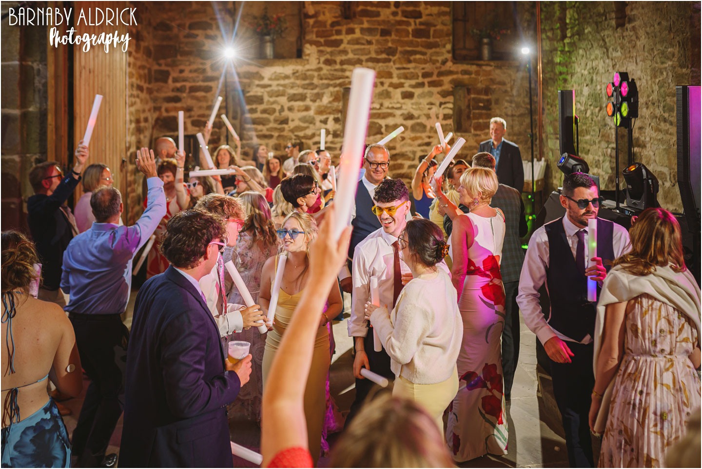 The Owl Barn evening wedding reception photos at Little Seed Field in Yorkshire