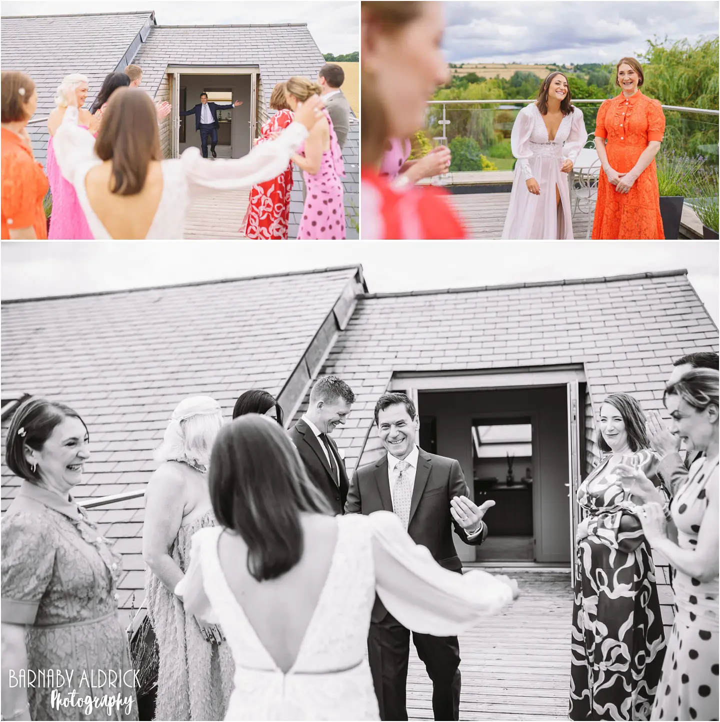 Father daughter reveal at Yorkshire Wedding Barn Lake Barns