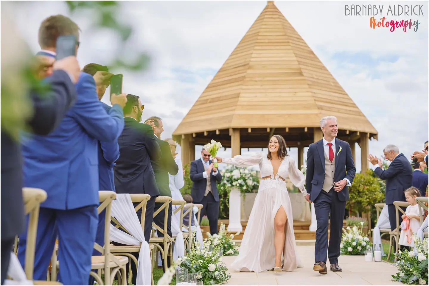 Yorkshire Wedding Barn outdoor ceremony ailse