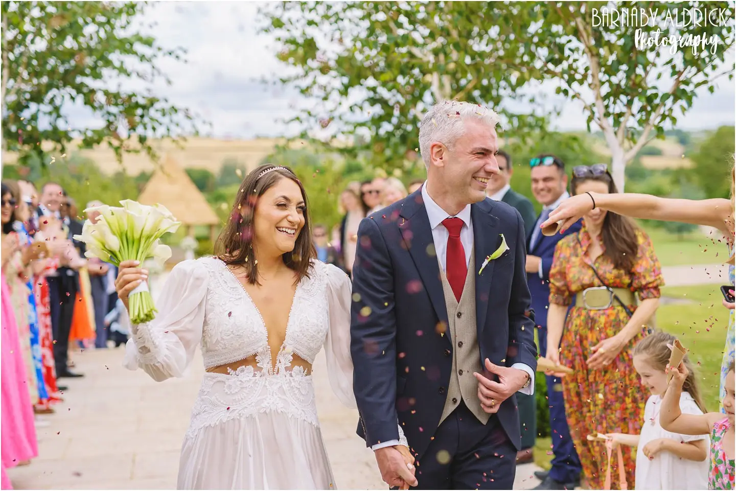 Confetti at Yorkshire Wedding Barn in the Yorkshire Dales