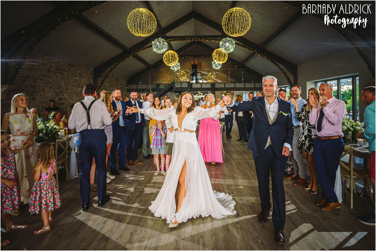 First dance in the Lake Barn at Yorkshire Wedding Barn near Richmond