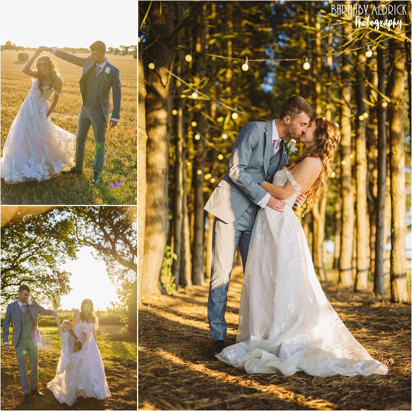 Golden Hour wedding photos at Bunny Hill Farm Barn in Yorkshire