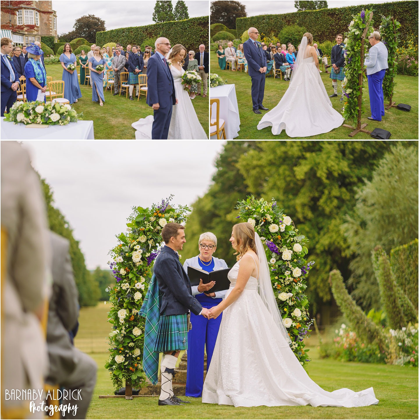 Outside civil wedding ceremony at Goldsborough Hall near Knaresborough and Harrogate 