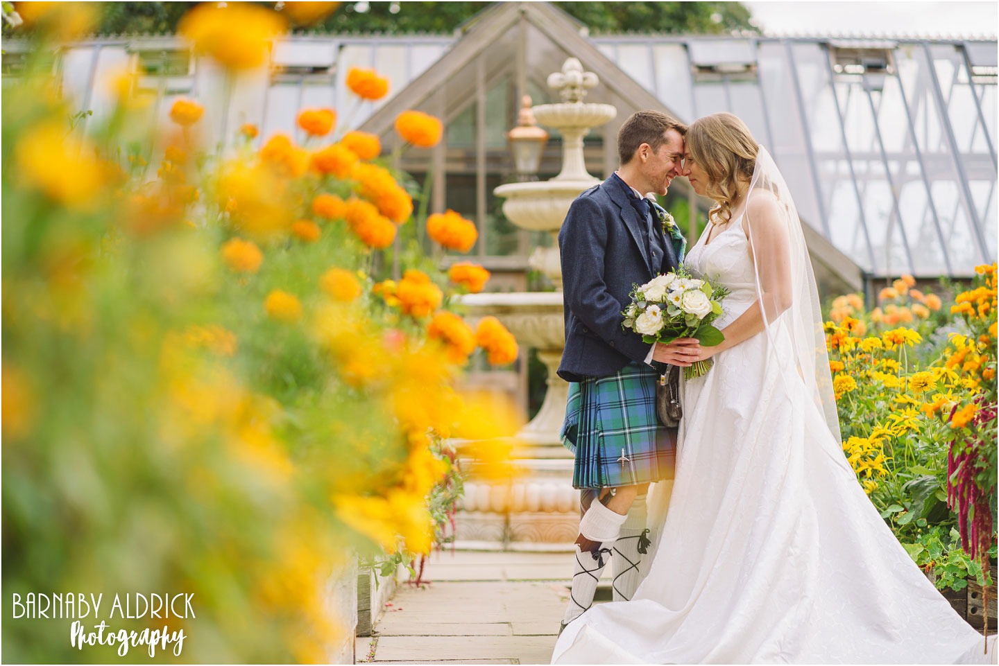 Goldsborough Hall kitchen garden wedding photographs