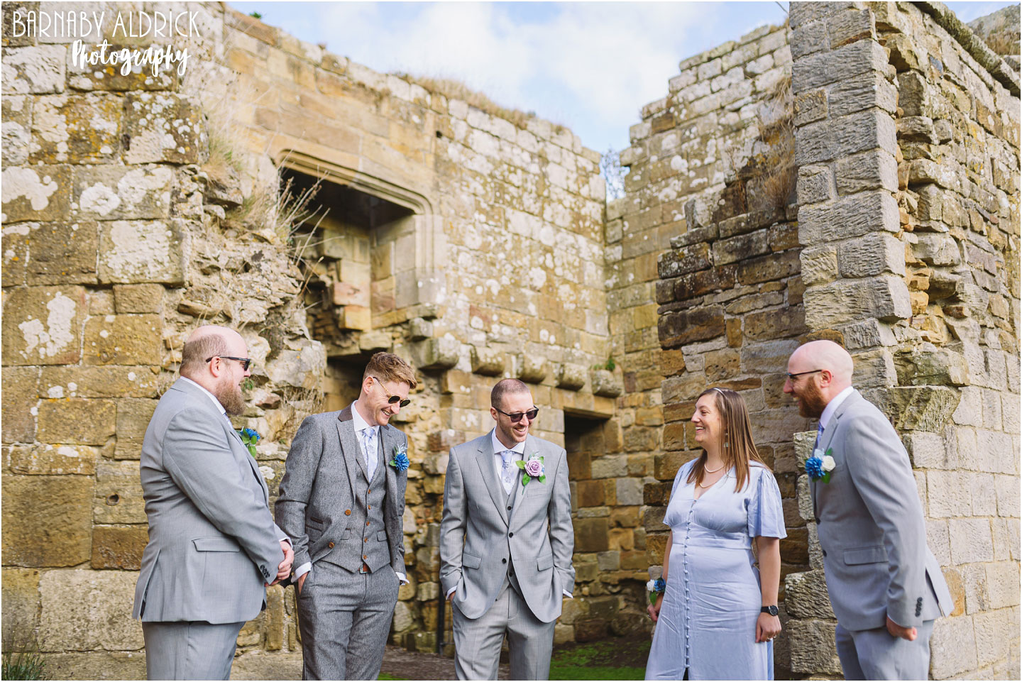 Danby Castle Barn groomsmen Wedding Photography