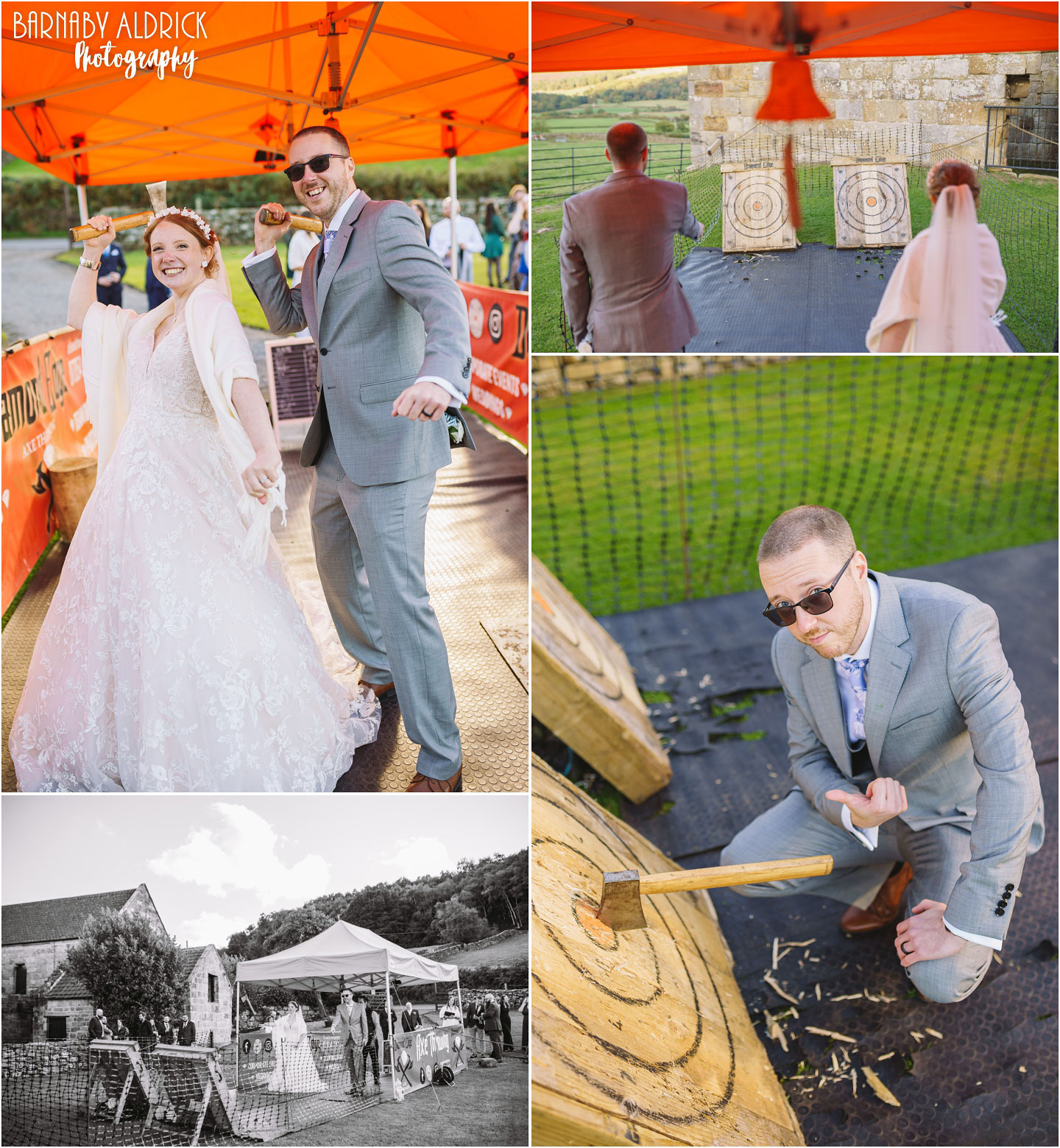 Yorkshire Wedding Axe Throwing at Danby Castle