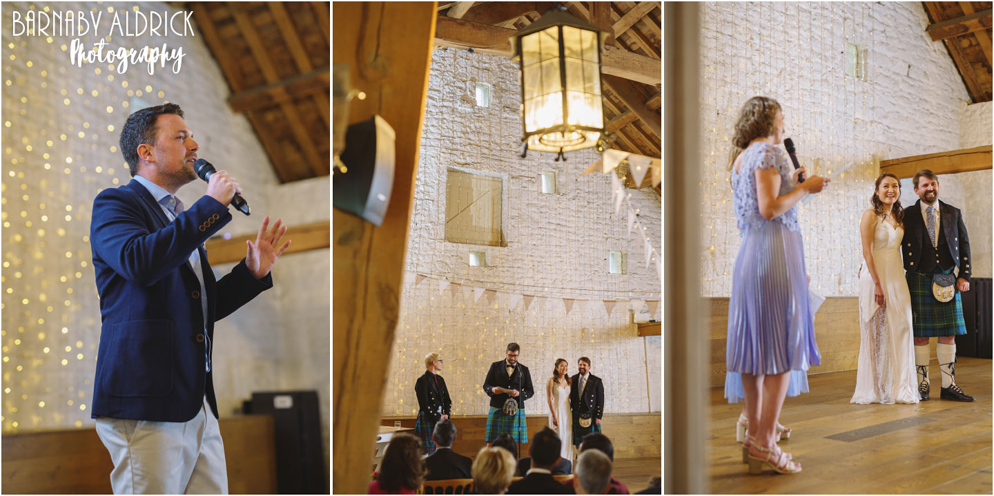 Civil Wedding speeches ceremony at East Riddlesden Hall in West Yorkshire near Keighley