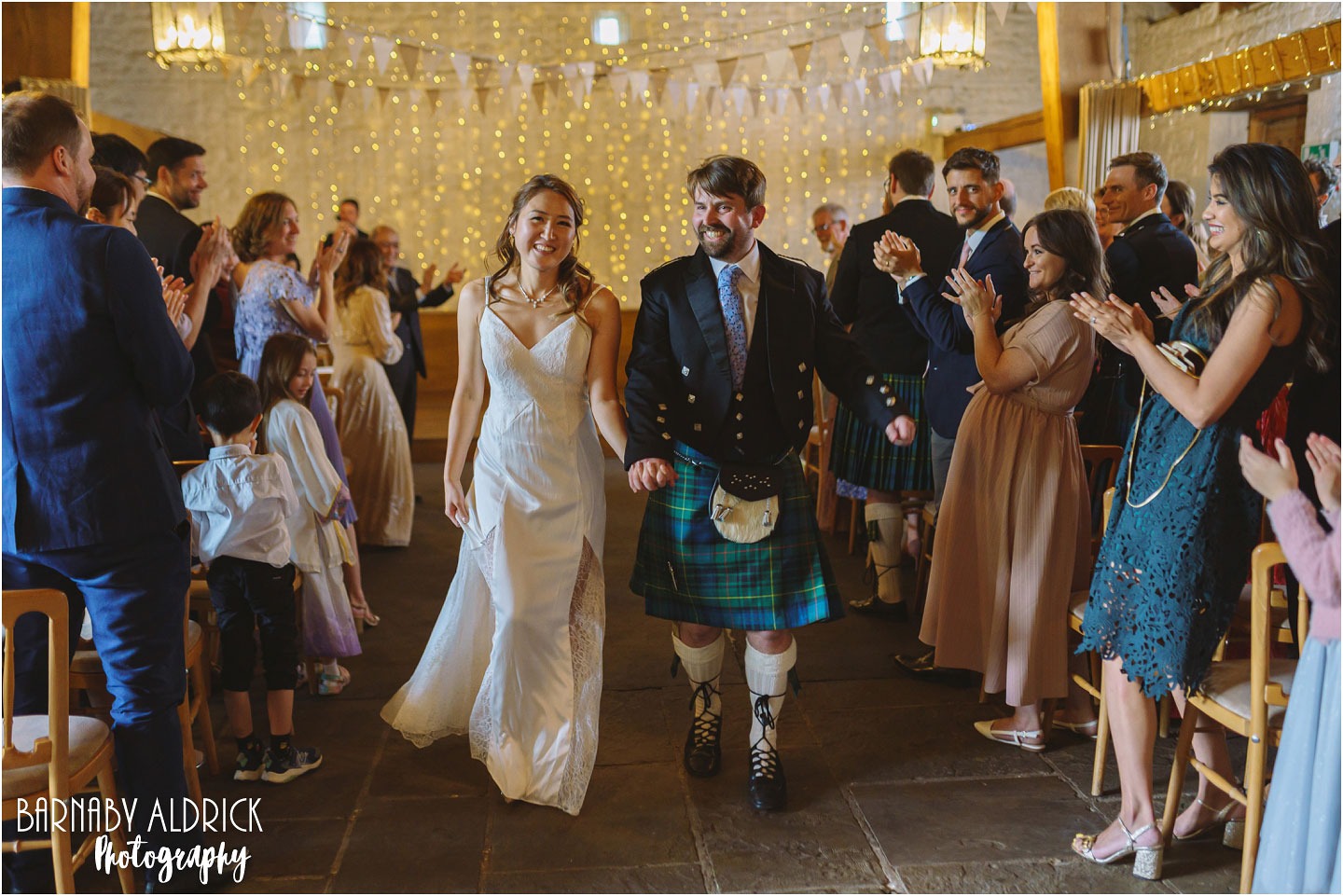 Civil Wedding ceremony at National Trust's East Riddlesden Hall wedding barn in West Yorkshire