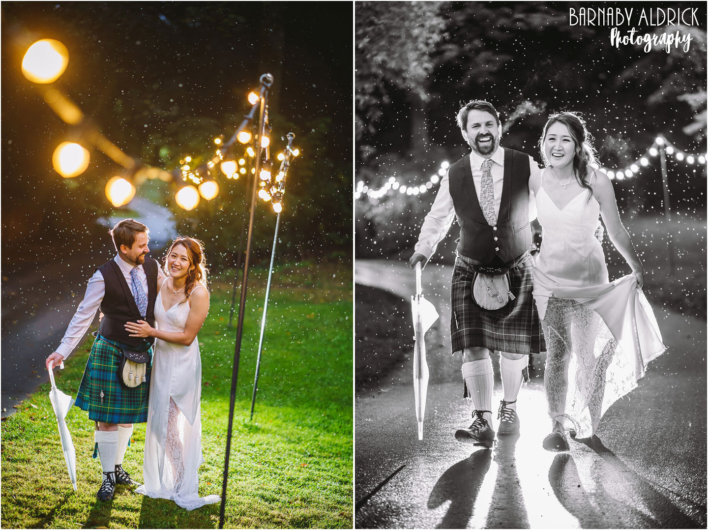 Evening flash couple photos at National Trust wedding venue East Riddlesden Hall wedding Venue near Keighley in Yorkshire