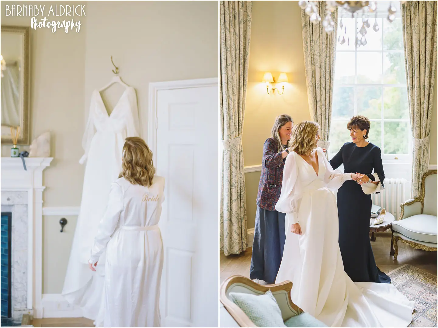 Middleton Lodge oak room Bridal gown wedding dress