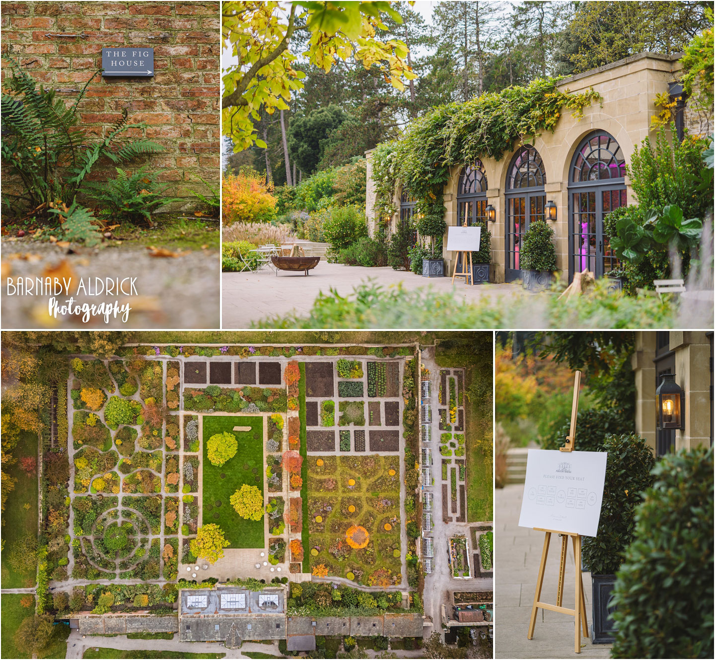 Middleton Lodge Fig House and walled Garden wedding portrait photos