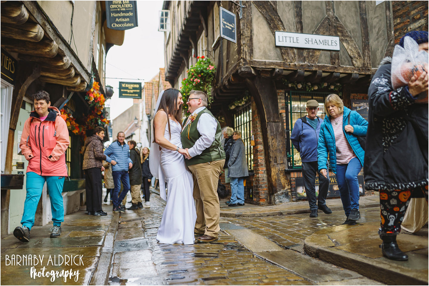 The Shambles Wedding Photo location, LGBTQ wedding the shambles York,