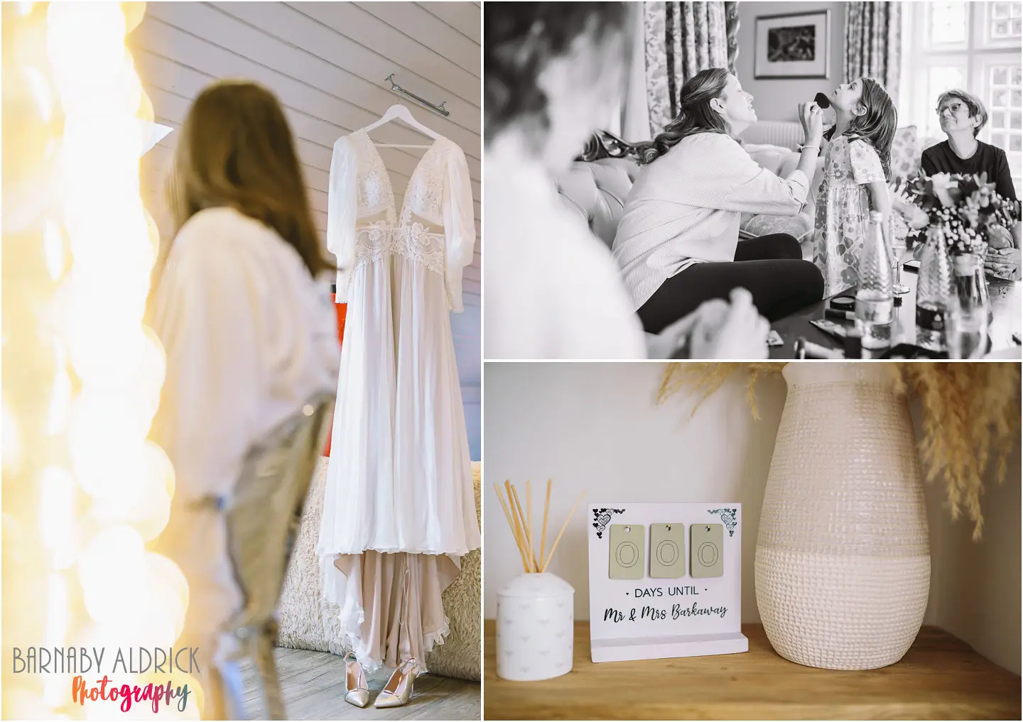 Bridal Wedding Preparation photography at Yorkshire Wedding Barn near Richmond, Bridal Preparations at Goldsborough Hall