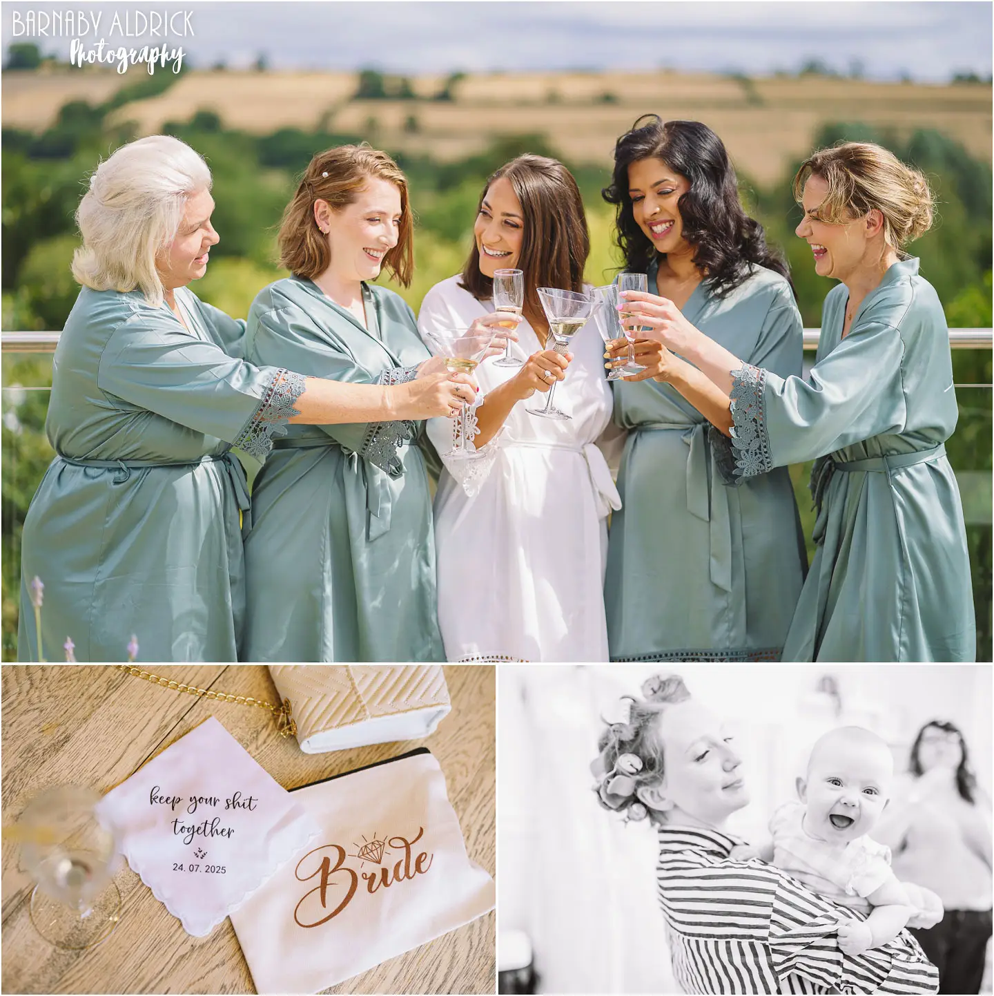 Wedding photos of Bridal Preparations at Yorkshire Wedding Barn near Richmond in Yorkshire