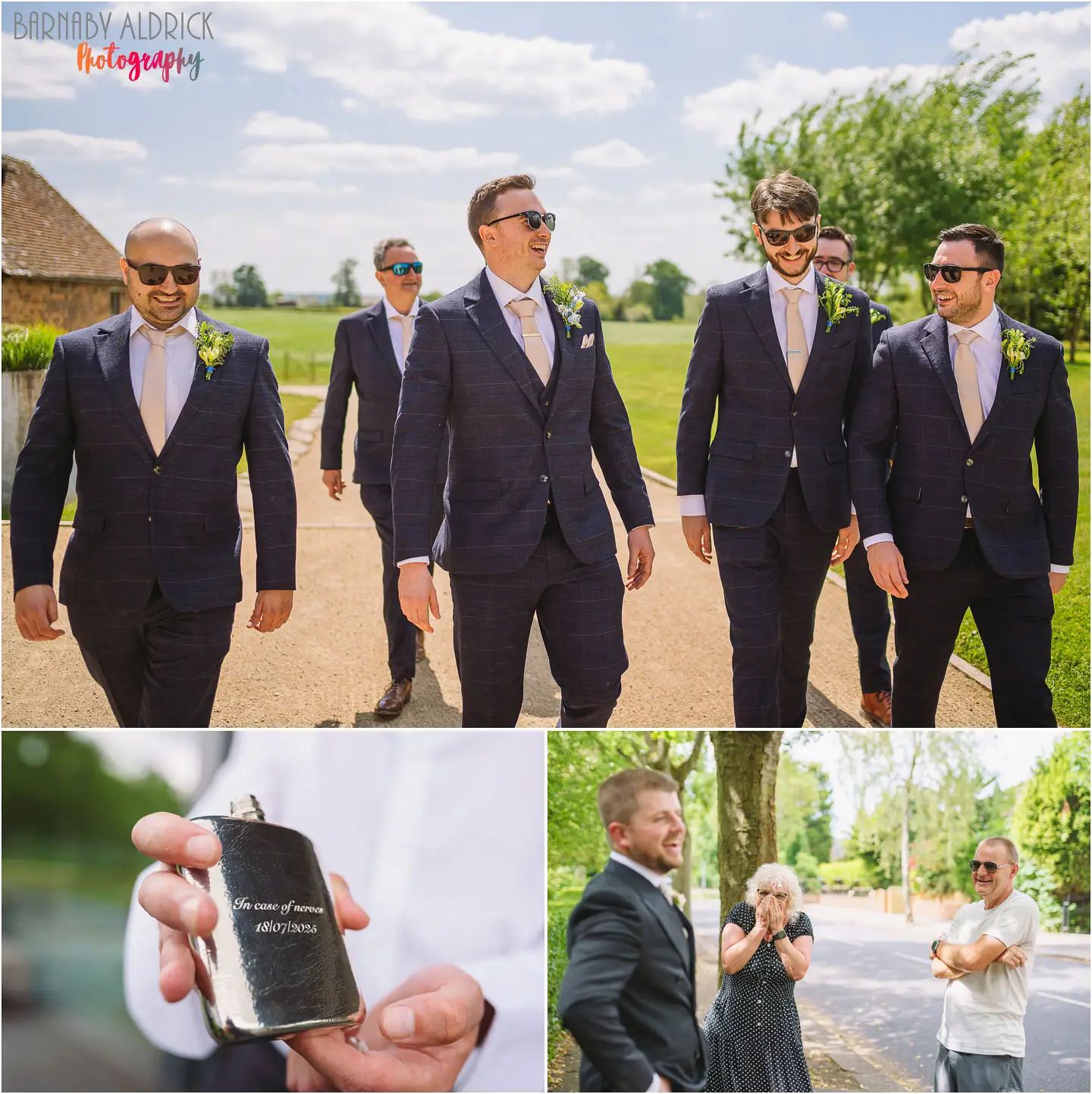Groomsmen wedding photos at Cripps Grangefields wedding venue in Derbyshire