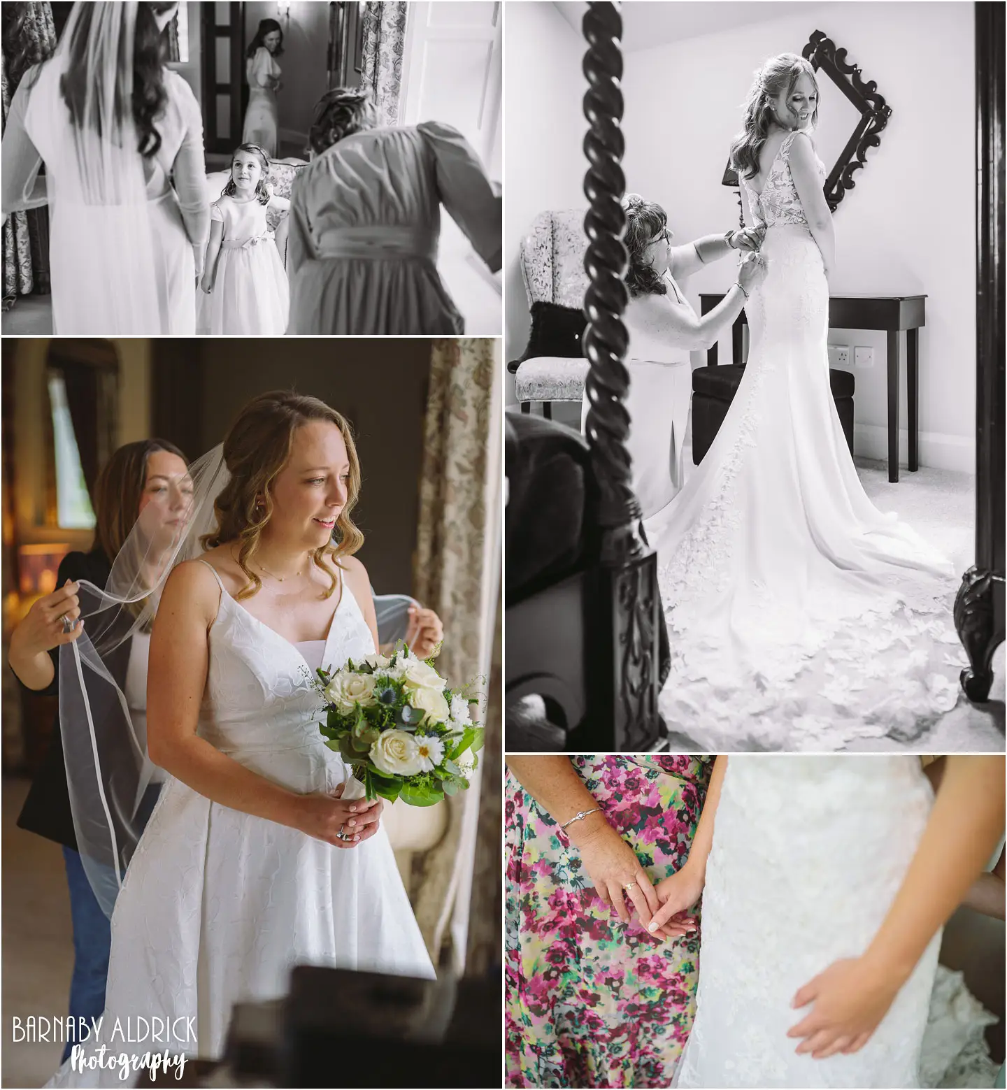 Bridal preparations at Goldsborough Hall, Bridal preparation photos at Priory Barn and Cottages near Wetherby,