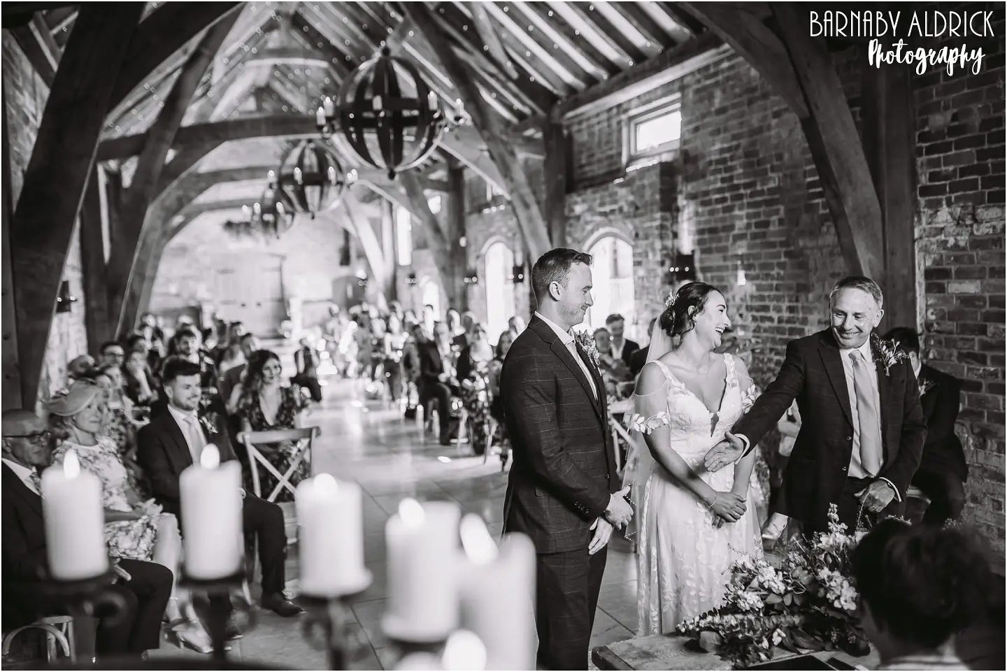 Wedding ceremony photos at Grangefields Barn Venue in Derbyshire