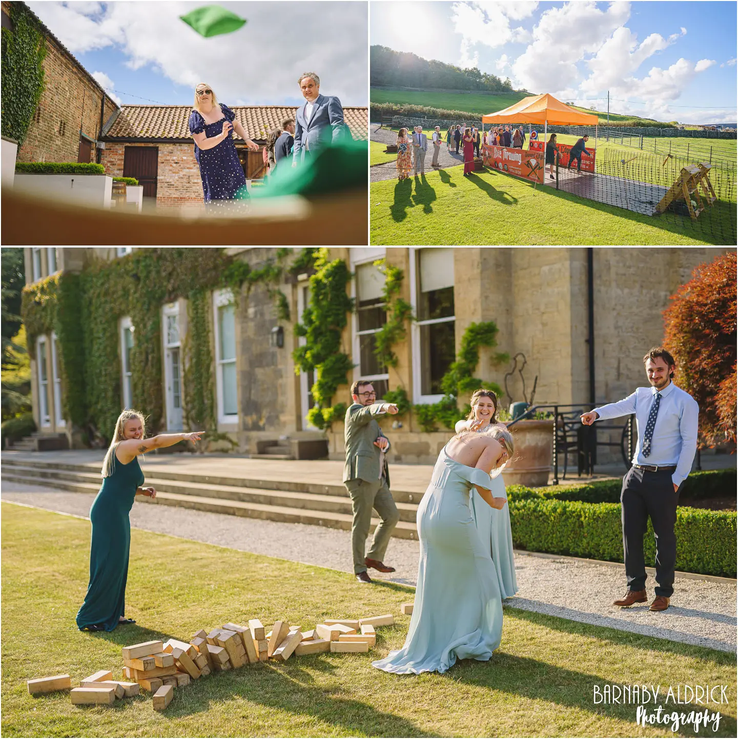 Yorkshire wedding lawn games and Axe Throwing