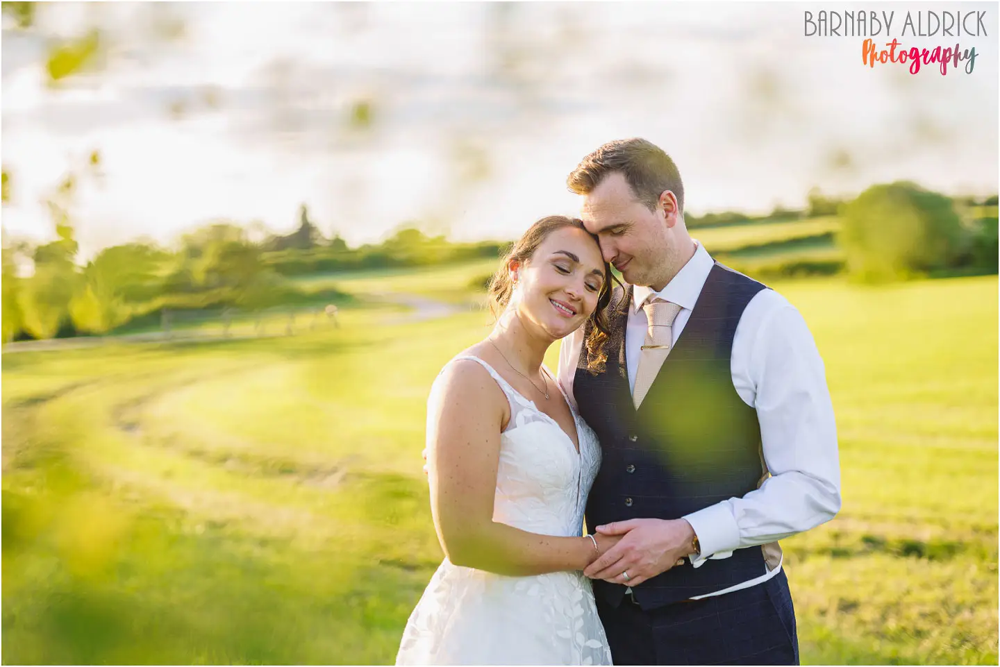 unobtrusive golden hour wedding photos at Grangefields in Derbyshire
