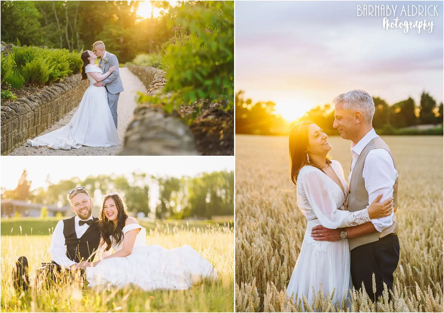 Golden Hour Wedding photos at Bowcliffe Hall, Golden Hour wedding photos at Yorkshire Wedding Barn,