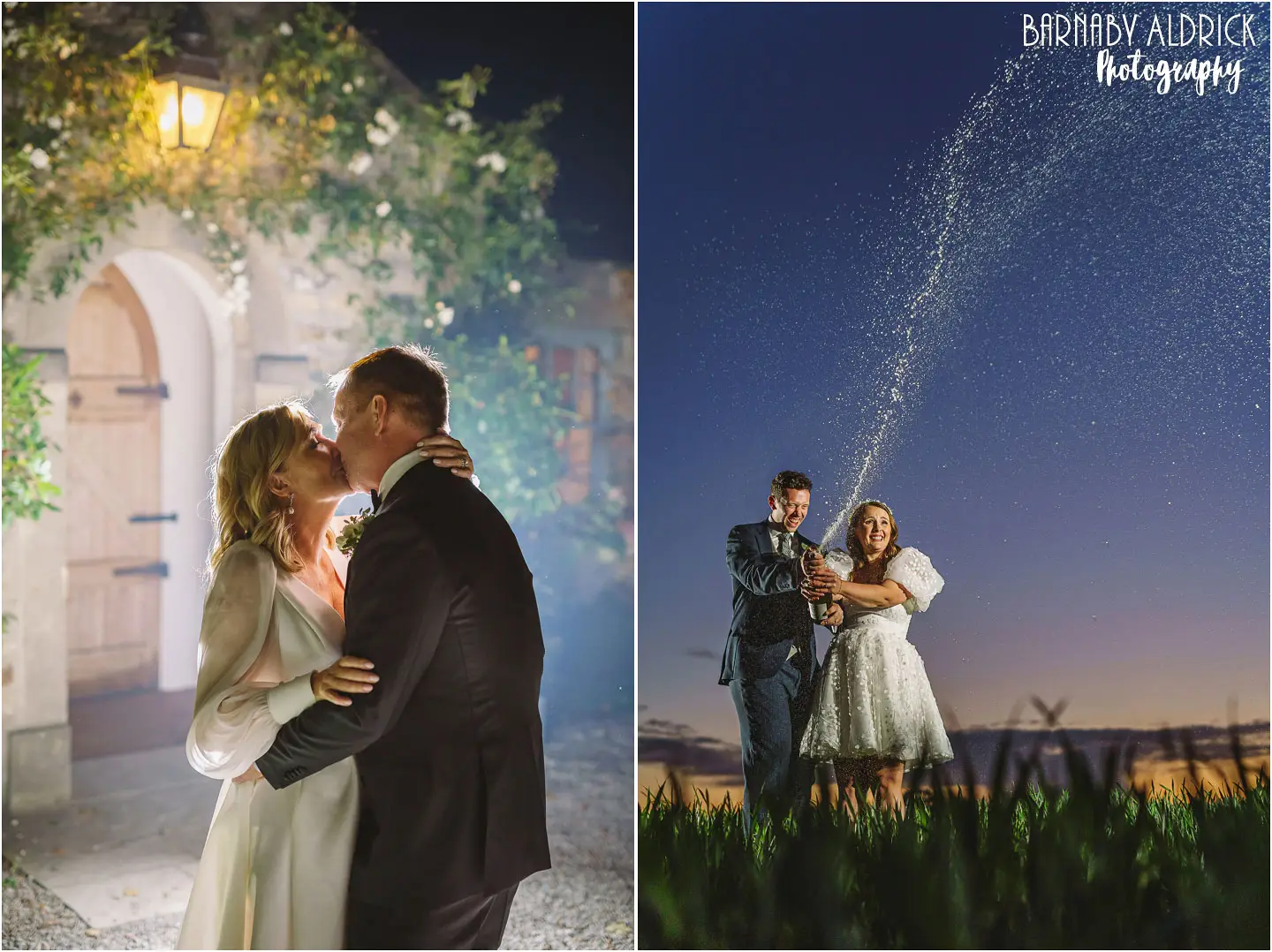 Amazing evening portraits firing champagne at the Normans in Yorkshire