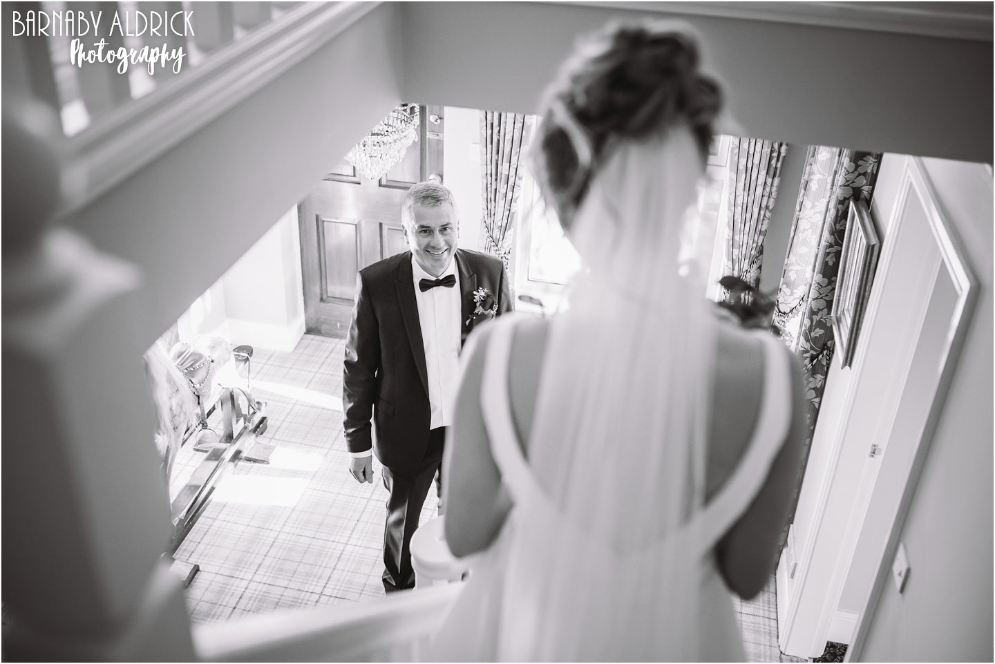 Father daughter first look moment Yorkshire wedding photo ideas
