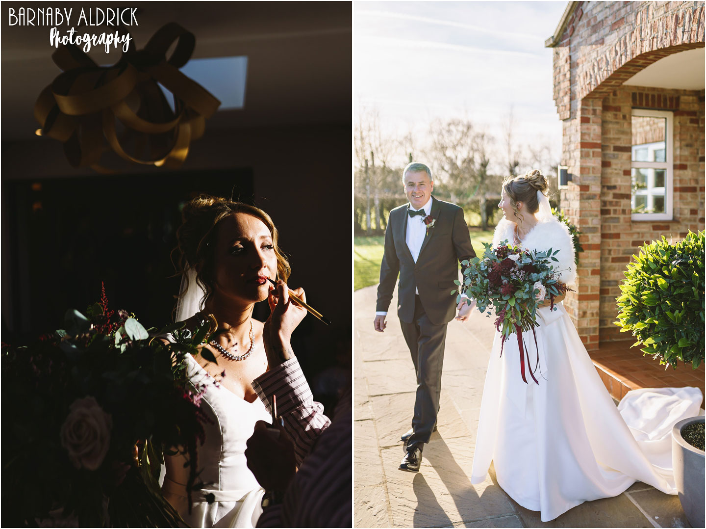 Wedding photo leaving with dad for the church
