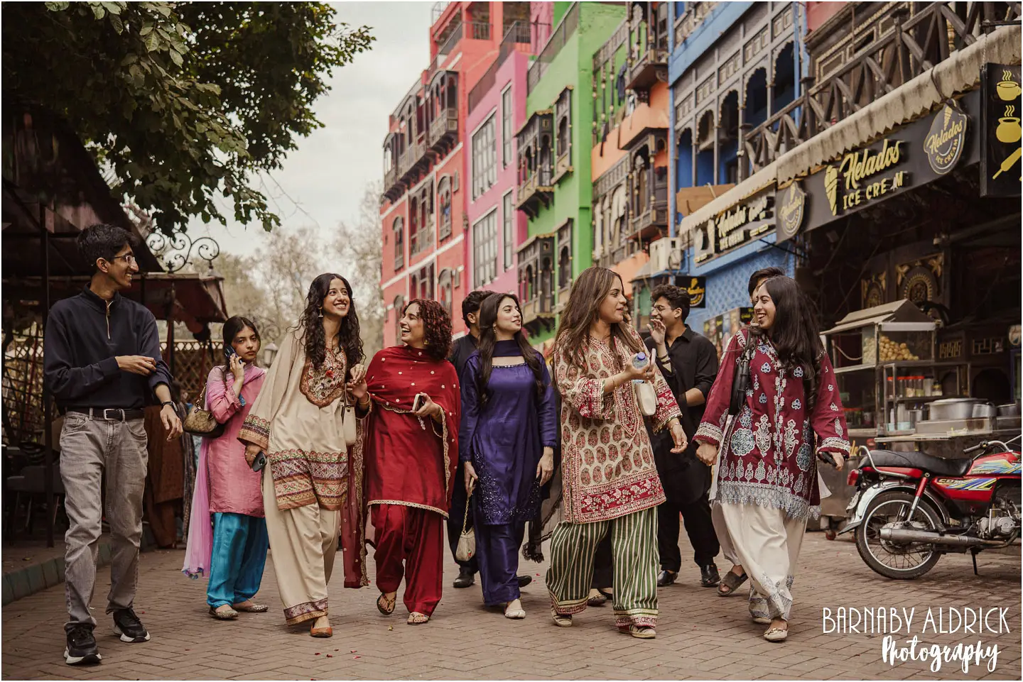 Students on Lahore's food street, Fort Road food street lahore