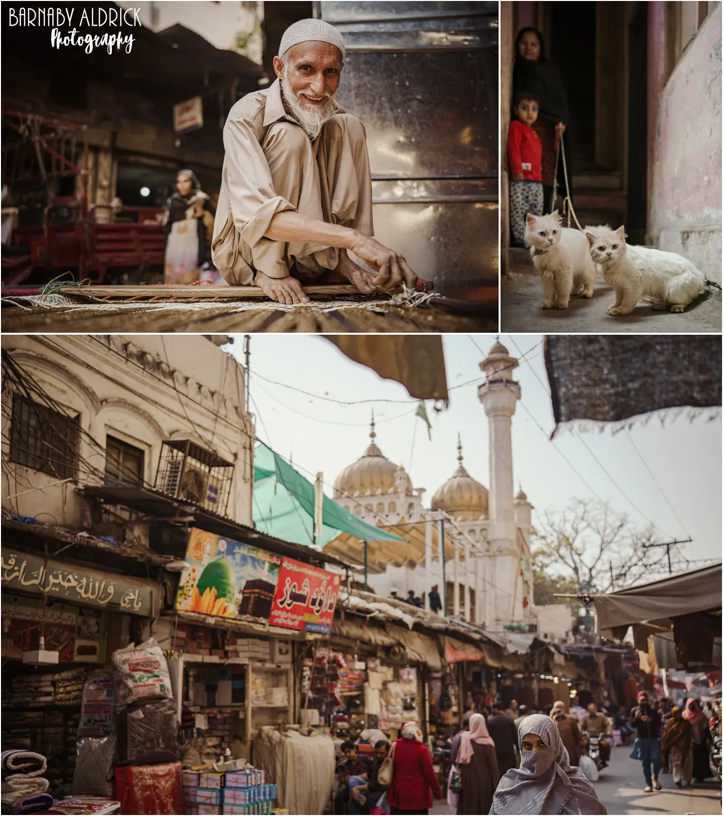 The Sunehri Masjid or Golden Mosque in Lahore's Old City, Lahore Old City street photography near the Golden Mosque