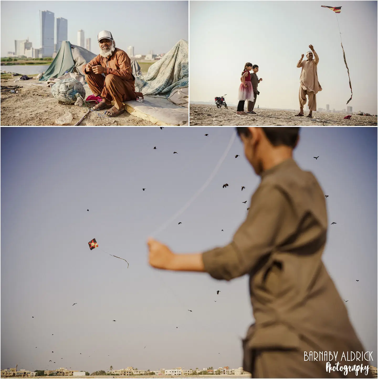 Clifton Beach Karachi Pakistan poverty, Clifton Beach Karachi Pakistan family Kite flying,