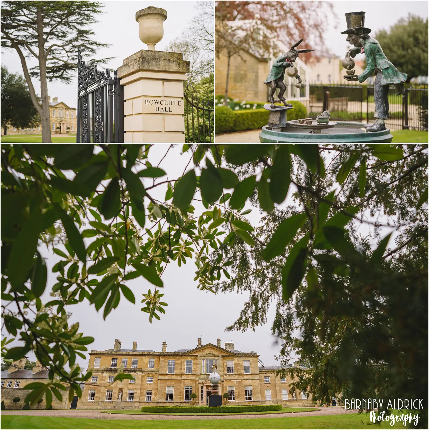 Grounds at Bowcliffe Hall secret Yorkshire wedding venue in Spring