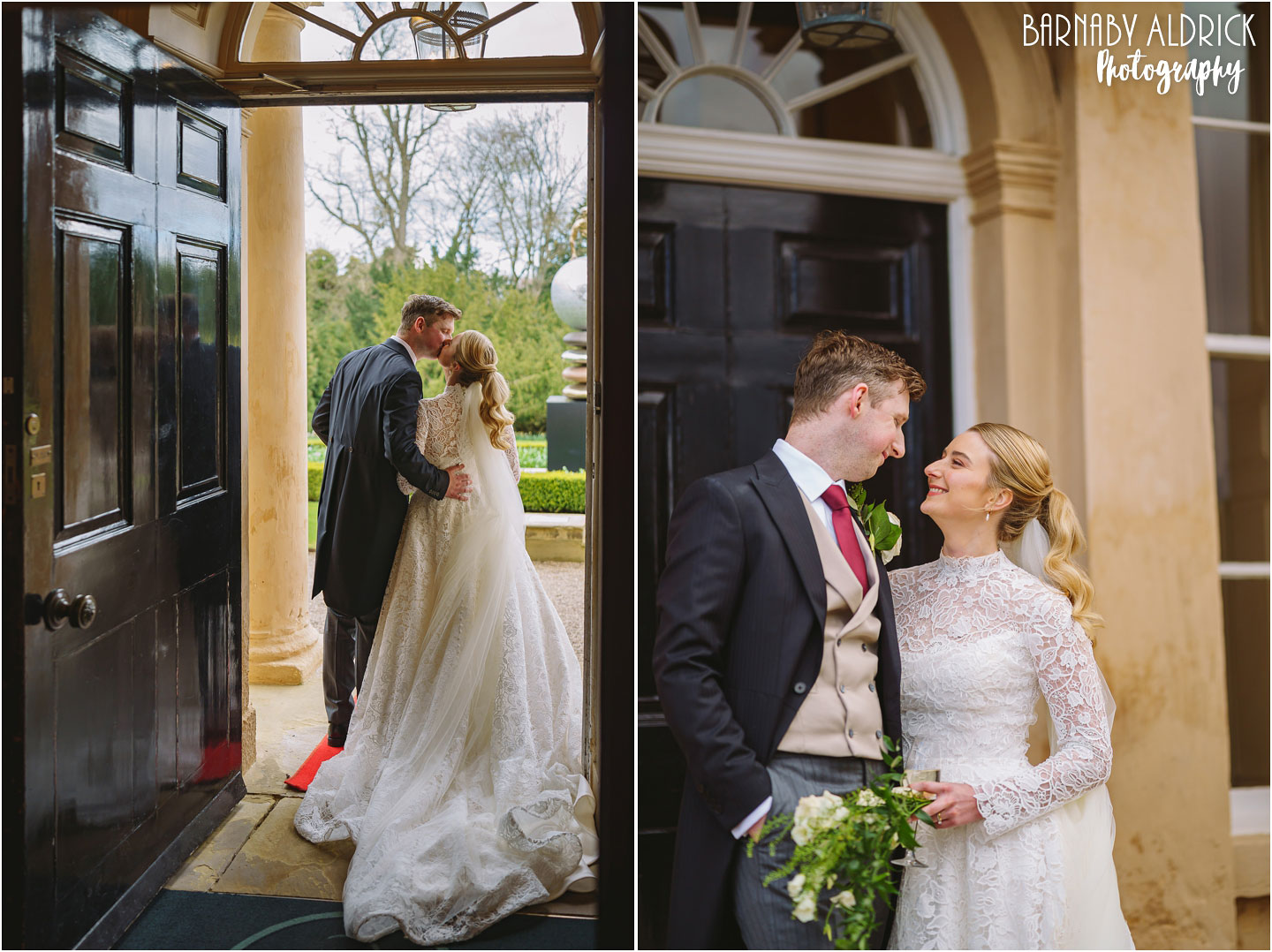 Wedding portraits at Bowcliffe Hall in Yorkshire