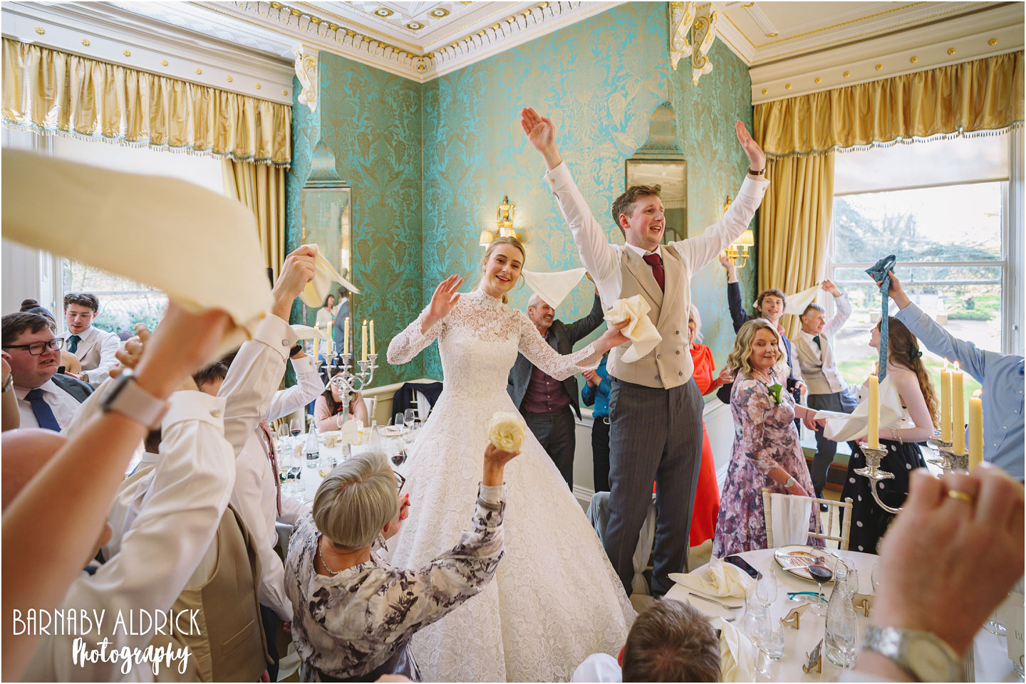 Silver service singing waiters chaos at a Bowcliffe Hall wedding near Leeds