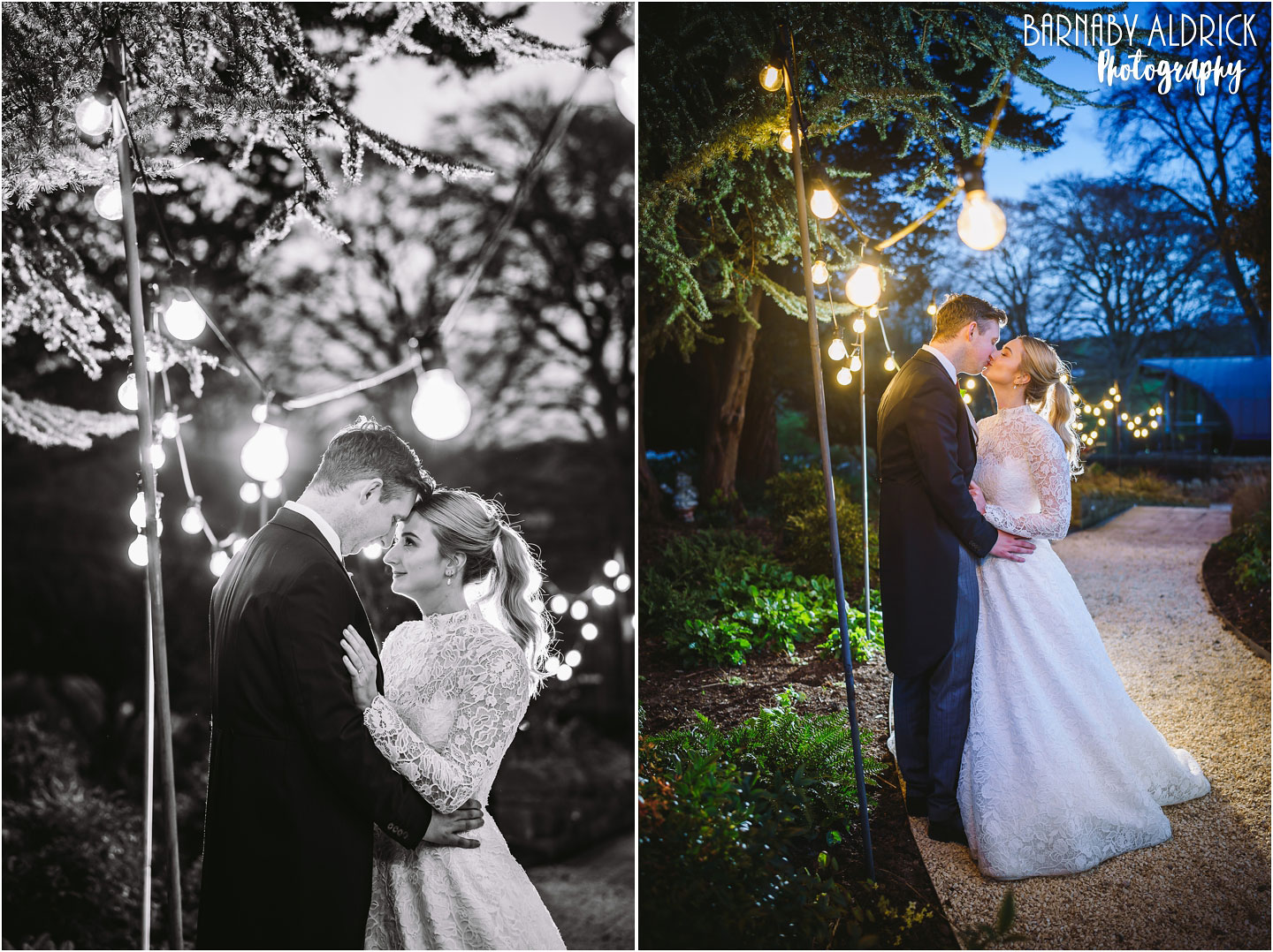 Evening wedding photography at Bowcliffe Hall Blackburn wing