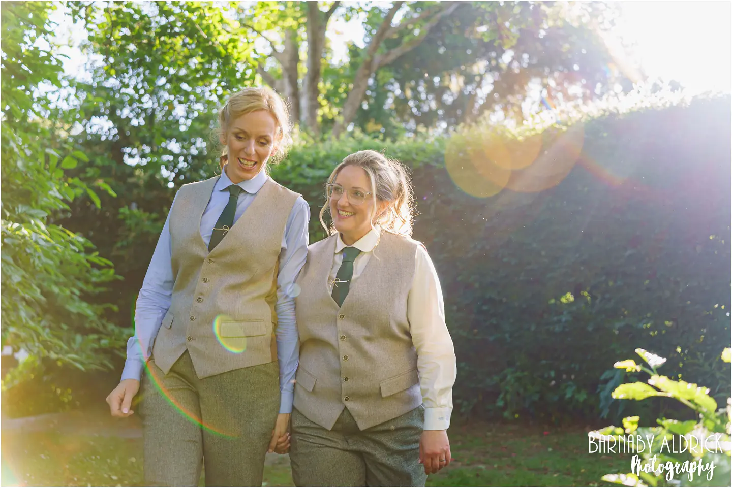 Same sex wedding photos at Samlesbury Hall near Preston in Lancashire by Photographer Barnaby Aldrick