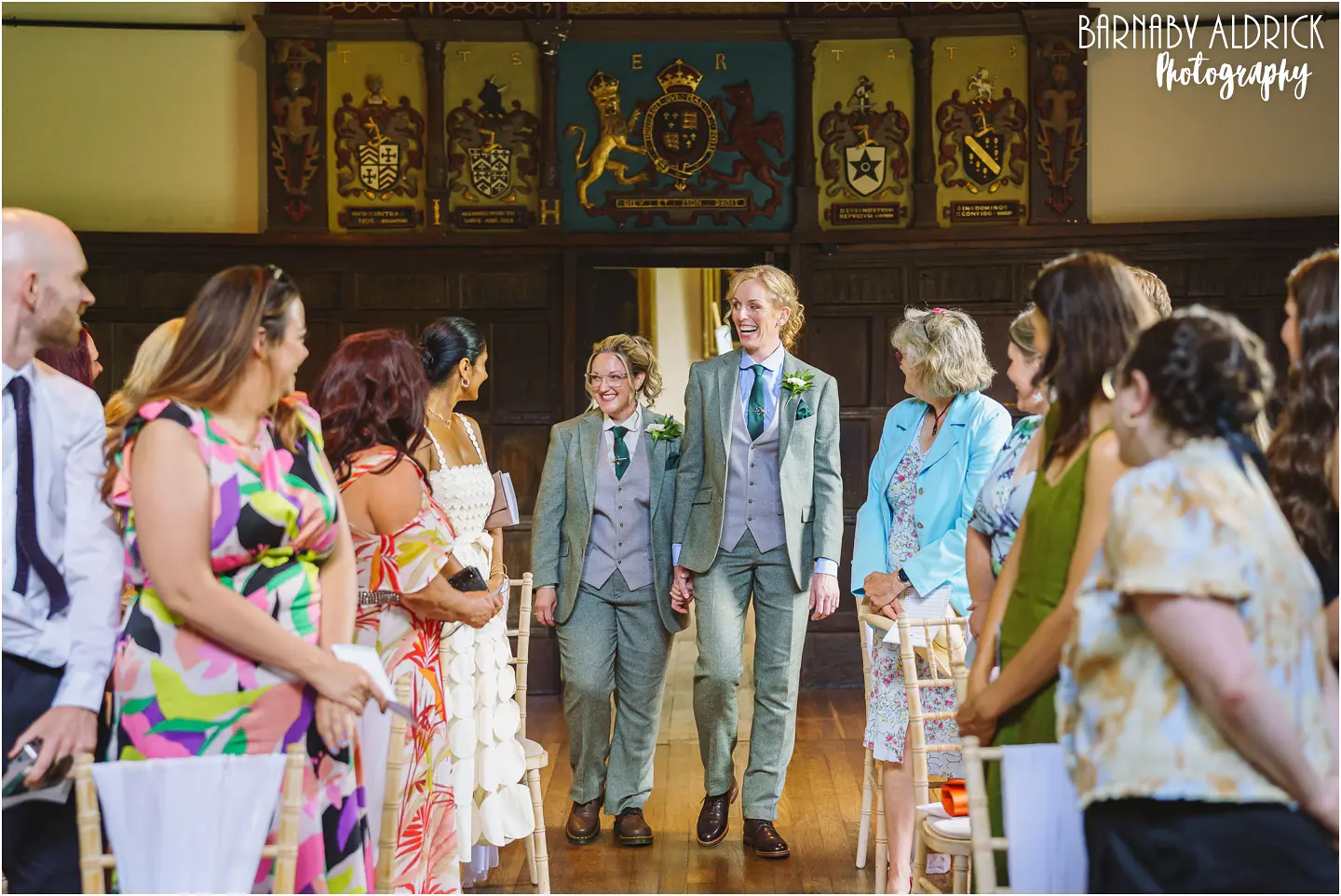 Same Sex civil ceremony at Samlesbury Hall near Preston in Lancashire