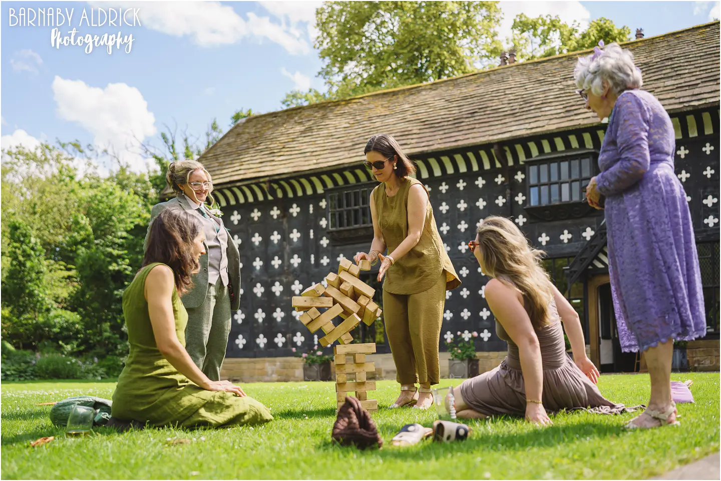 Lawn games at Samlesbury Hall near Preston in Lancashire