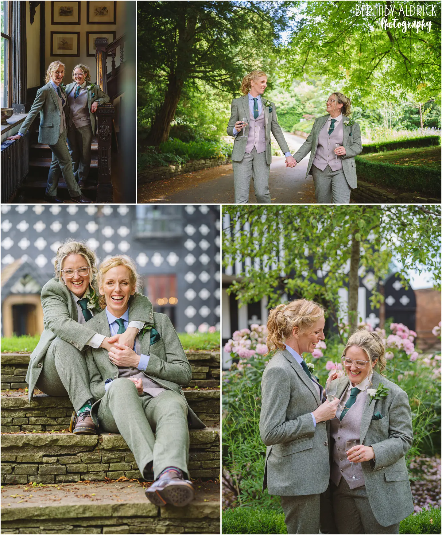 Bridal portraits at Samlesbury Hall near Preston in Lancashire