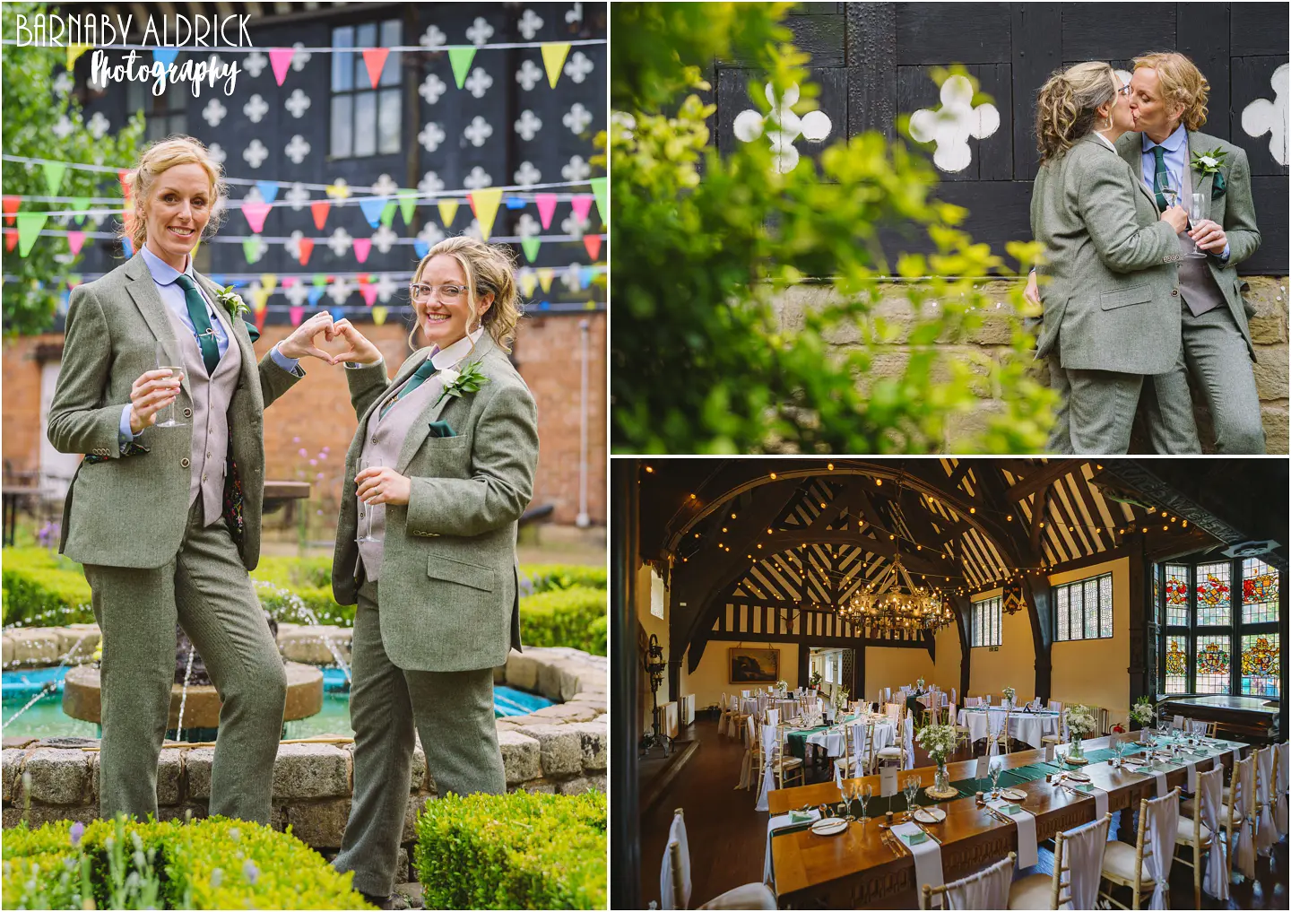 Gay couple portraits at Samlesbury Hall near Preston in Lancashire