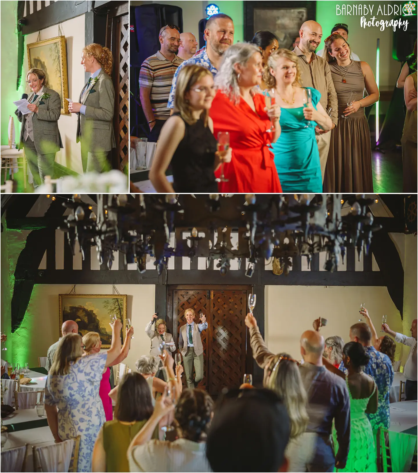 Speeches in the great hall at Samlesbury Hall near Preston in Lancashire