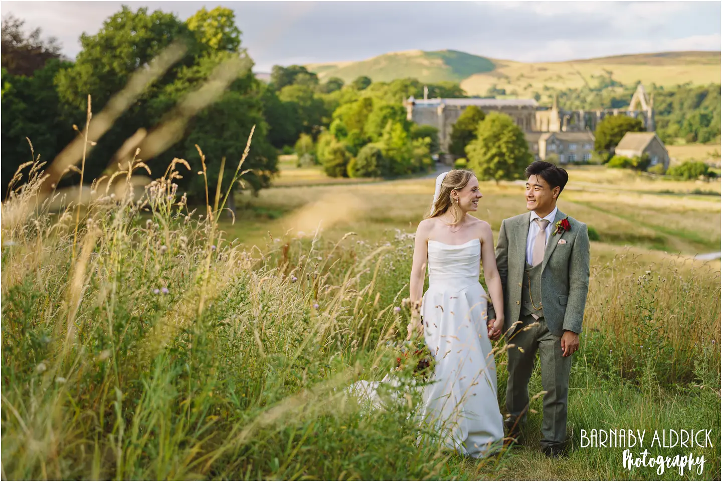 Wedding photos at The Tithe Barn at Bolton Abbey wedding venue in the Yorkshire Dales