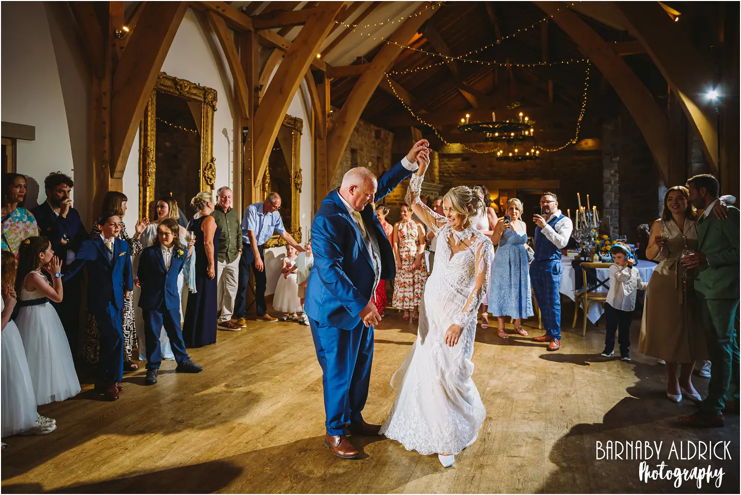 First Dance in the Bell Barn at The Saddle Room in North Yorkshire