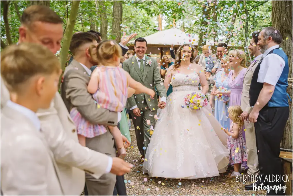 Cockley Wood Weddings Confetti Photos in Wakefield Yorkshire