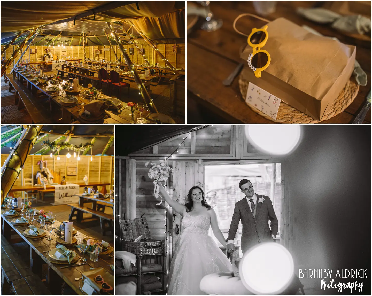 Wedding breakfast at Cockley Wood Weddings near Wakefield Yorkshire