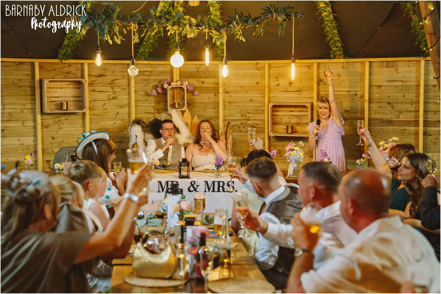 Wedding speeches at Cockley Wood Weddings near Wakefield Yorkshire