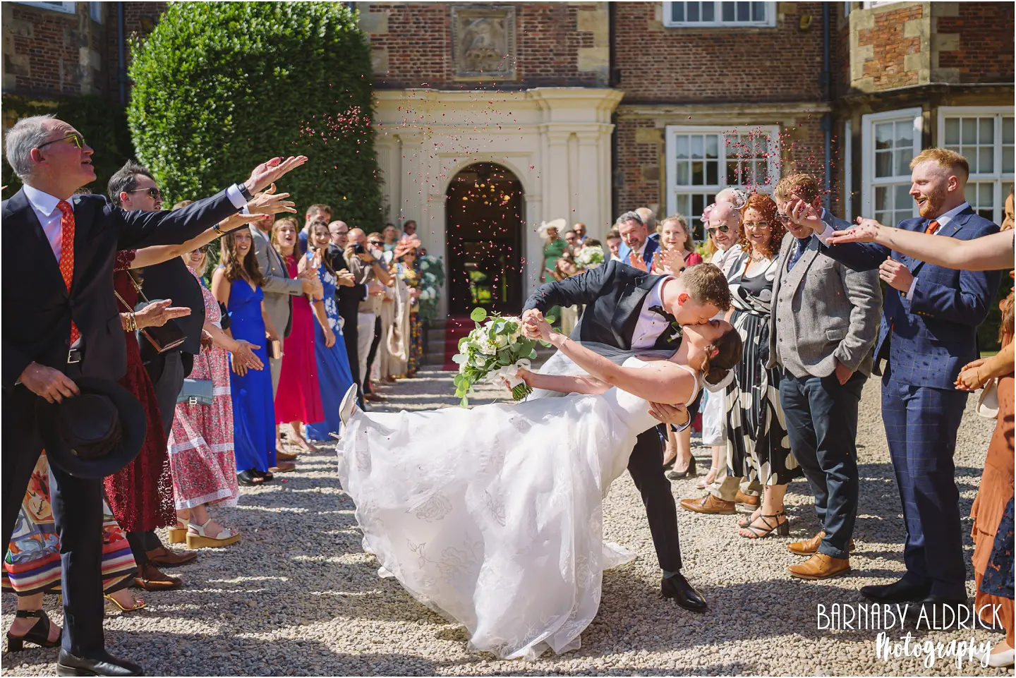 Goldsborough Hall confetti wedding photos in Yorkshire